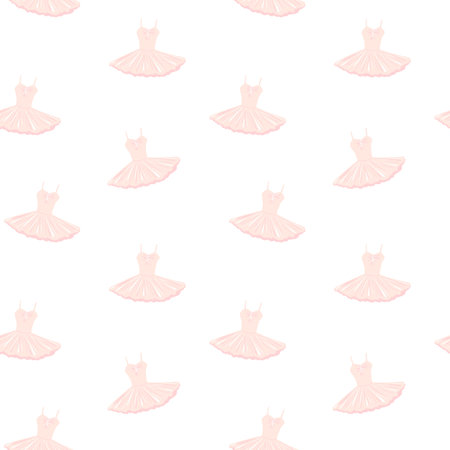 Ballet tutu vector seamless pattern, background, wallpaper, print, textile, fabric, wrapping paper, packaging designのイラスト素材