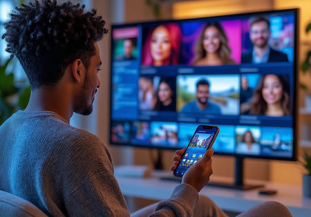 Person Participating in a Virtual Meeting or Social Gatheringの素材