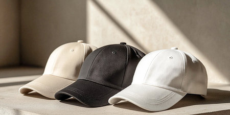Modern Baseball Cap in Black and White