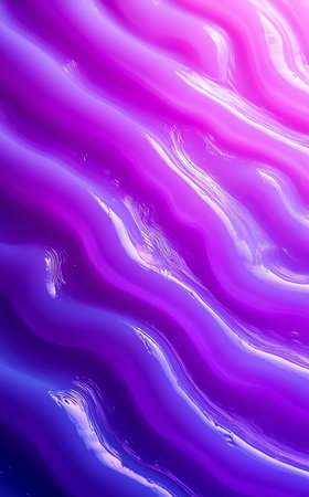 Abstract Liquid Art Vibrant Purple and Pink Waves in Motionの写真素材