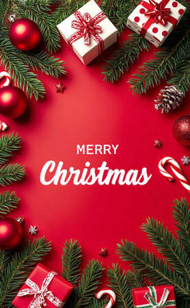 Festive Holiday Composition with Bold Typography and Seasonal Elements.
