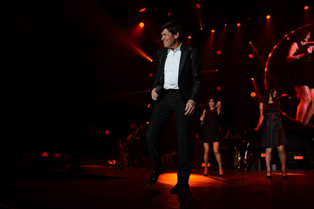Gianni Morandi, Italian pop singer, actor and entertainer, performs in Naples at Teatro Palapartenope with "D'amore D'autore Tour".のeditorial素材