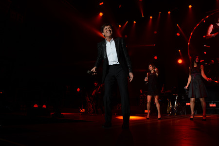 Gianni Morandi, Italian pop singer, actor and entertainer, performs in Naples at Teatro Palapartenope with "D'amore D'autore Tour".のeditorial素材