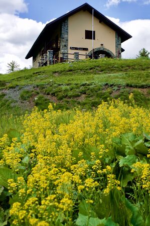 refuge in the mountainの写真素材