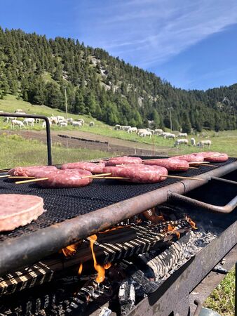 barbecue in the mountainsの写真素材