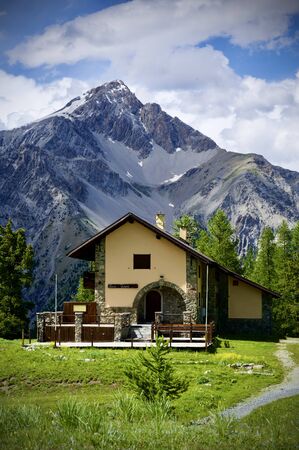 refuge in the alpsの写真素材