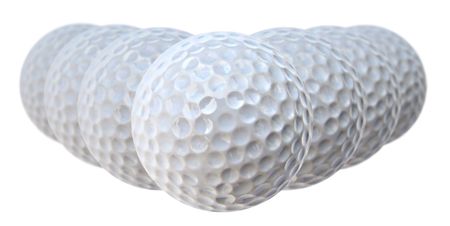 white golf balls V shapeの写真素材