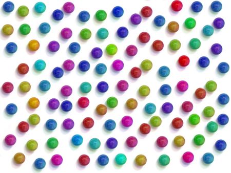 Digital composition of a lot of colorful marblesの写真素材