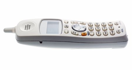 White Cordless phone isolated on white background.の写真素材