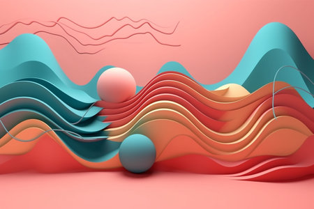 Abstract background with waves. Generative AIの素材