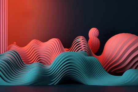 Abstract background for showing, text, images in memphis style. Generative AIの素材