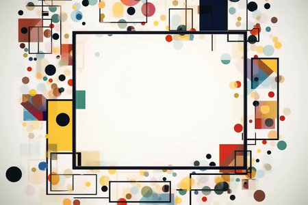 Abstract colorful background with circles and squares. Eps 10 Generative AIの素材
