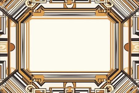 Abstract geometric frame on a white background. illustration for your design. Generative AIの素材