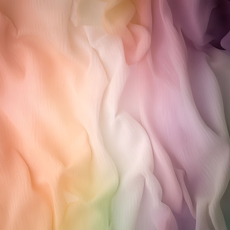 abstract background of colorful silk or satin fabric with folds and waves. Generative AIの素材