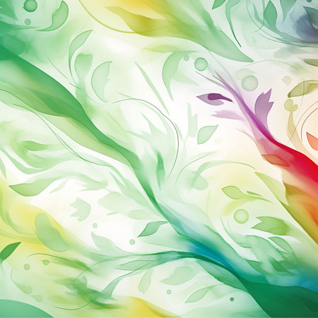 Abstract background with watercolor floral elements. 3d illustration for your design. Generative AIの素材
