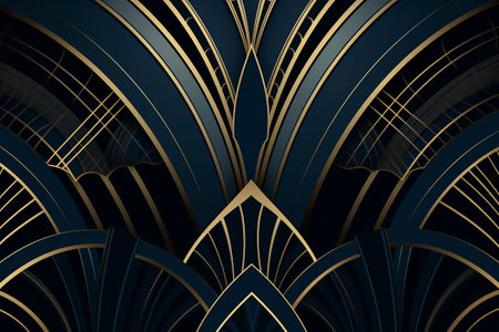 Luxurious Lines: The Art Deco Pattern in Fashion and Design. Generative AIの素材