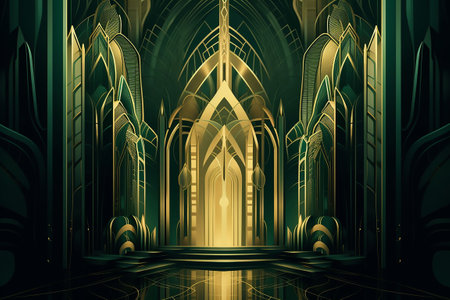Futuristic 3D illustration of a background with a mosque. Generative AIの素材