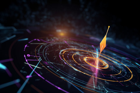 Futuristic HUD interface. 3d rendering toned image double exposure. Generative AIの素材