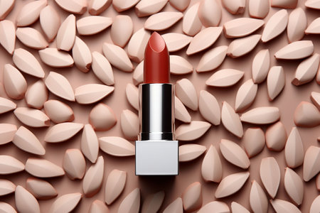 Lipstick on a background of pills. 3d rendering. Generative AIの素材