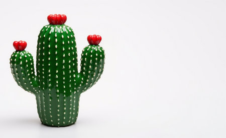 Green mexican cactus, isolate on white background, concept. Banner with empty space for design. Generative AIの素材