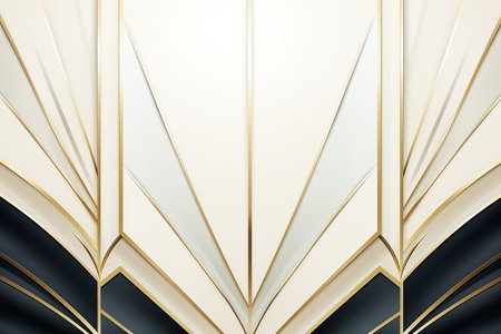 Abstract background with gold and black lines. Luxury illustration for your design. Generative AIの素材