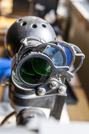 old metal device with color filtersの写真素材