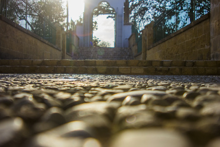 background of stones that bridge streetsの写真素材