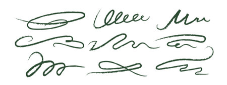 Random scribble squiggle and scrawl in pencil or ink hand-drawn vector illustration. Freehand autograph design, abstract underline, emphasis signature, unique texture, playful manuscript-style strokeのイラスト素材