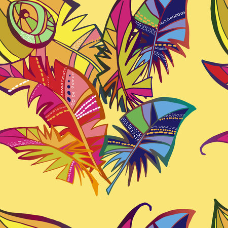 Pattern whith feathersのイラスト素材