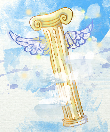 ionic column whith wingsの写真素材