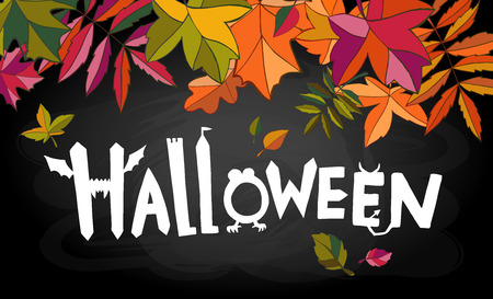 Halloween fantastic title on blackboardのイラスト素材