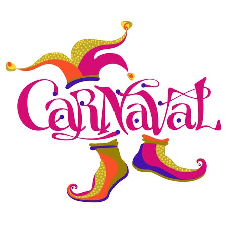 carnival lettering  with cap & shoesのイラスト素材