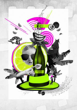 fashion vintage funny collageの写真素材