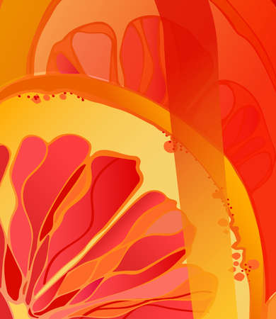 Orange and grapefruit abstract printの写真素材