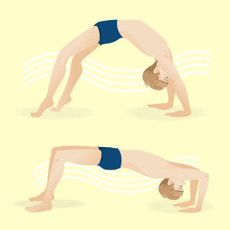 gymnastics exercises for youth and healthのイラスト素材