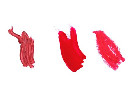 Lipstick strokes isolated on white.の写真素材