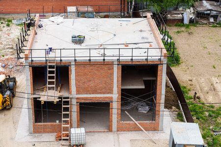 Top view of a construction site