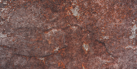 Brown and red background with concrete texture horizontal top view isolated, vintage dark bronze backdrop, old rustic stone board, space blank back on the metal table, mockup brick nuture wallの写真素材