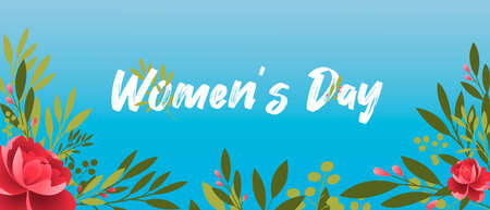 Spring background with flowers and twigs. Background banner for march 8のイラスト素材