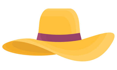 Beautiful straw hat icon elements illustration. Womens hatのイラスト素材