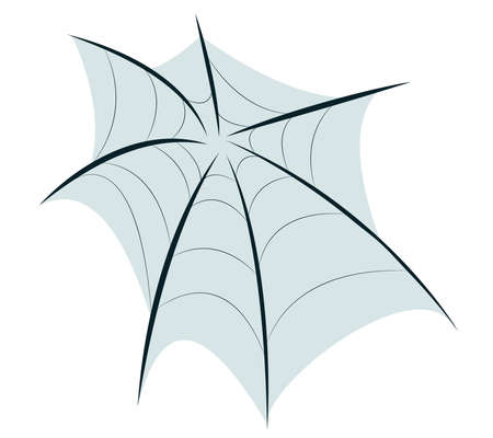 Vector drawing of a spider web isolated on a white background. A decorative element in the form of a spiders web. Spider web icon in flat style.のイラスト素材