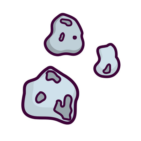 Meteorite vector icon isolated on white background. Meteorite rock in cartoon style vector. Colorful icon for web design.のイラスト素材