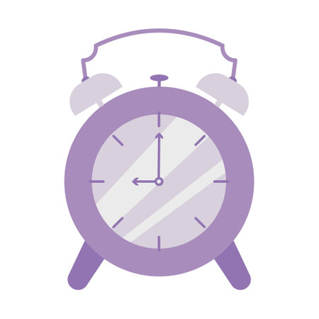 Alarm clock vector icon isolated on white background. Illustration of a clock in a flat style. The concept of there management, time planning, early riseのイラスト素材