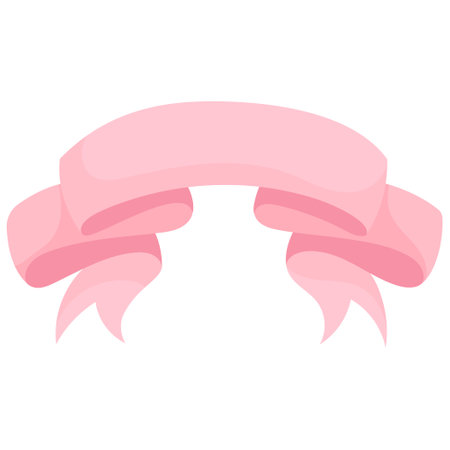 Pink ribbon for text. Vector ribbon isolated on white background. Royal ribbon for promotion design. Vector graphics of elements for text. Illustration.のイラスト素材
