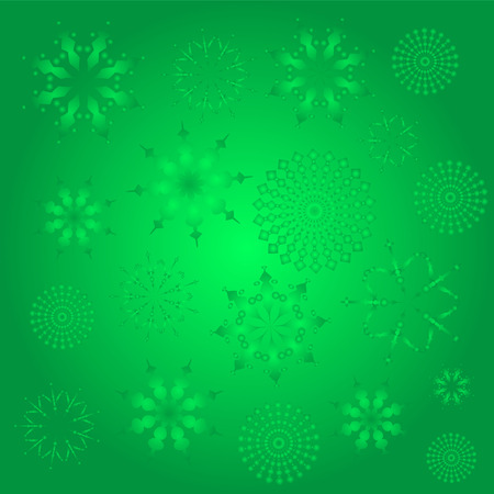 Vector green shiny christmas background with snowflakes for on-line internet shop bannerのイラスト素材