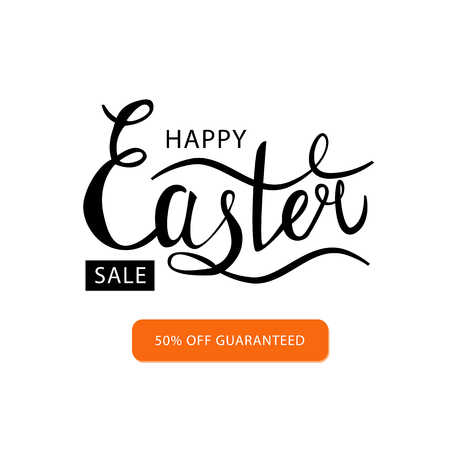 Happy easter vector lettering background. Easter cardのイラスト素材