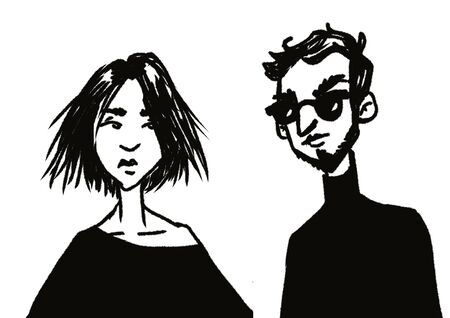 young man and woman couple stylish portrait isolated on whiteの写真素材