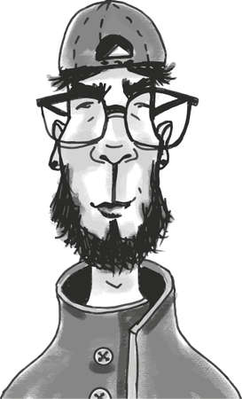 vector illustration of young stylish man in glassesのイラスト素材