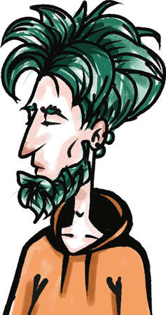 handsome bearded man with hairstyleのイラスト素材