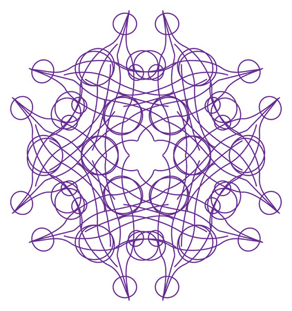 Violet six-sided abstract tracery pattern on white in the Tracery pattern collectionのイラスト素材